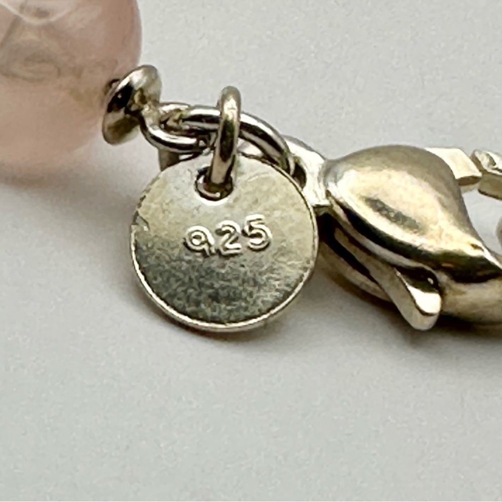 Tiffany & Co Silver & Pink Rose Quartz Twist Bracelet - Picture 6 of 9